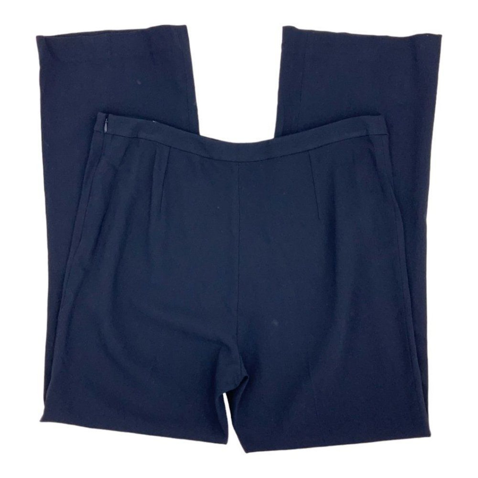 Eleventy Navy Blue Wool Blend Side Zip Straight Leg Trouser Size 10 Nwt